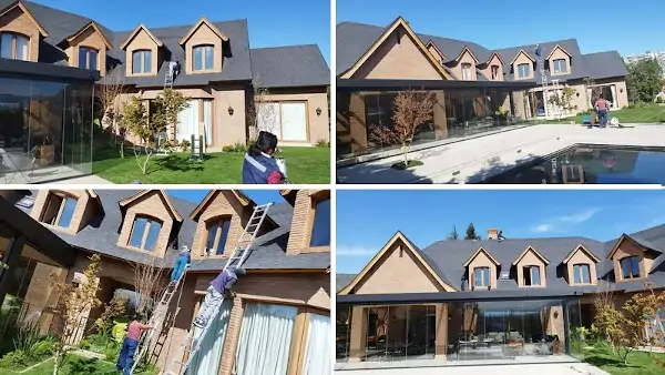 Reparación de techo asfáltico en Lo Barnechea en vivienda de alto estándar