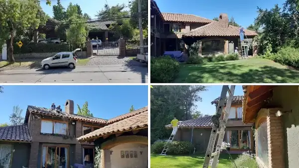 Reparación de techo de teja de arcilla en Las Condes en vivienda de alto estándar