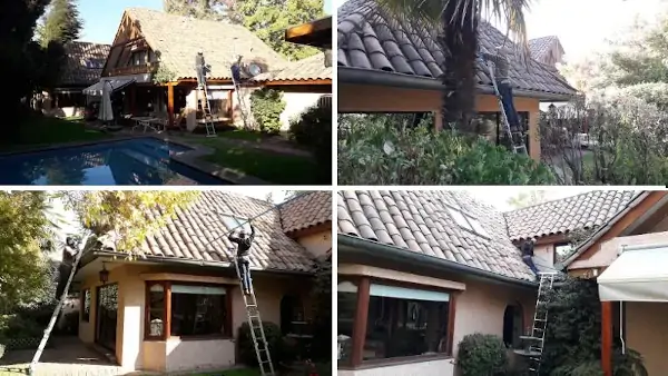 Reparación de techo de teja chilena en La Reina en vivienda de alto estándar