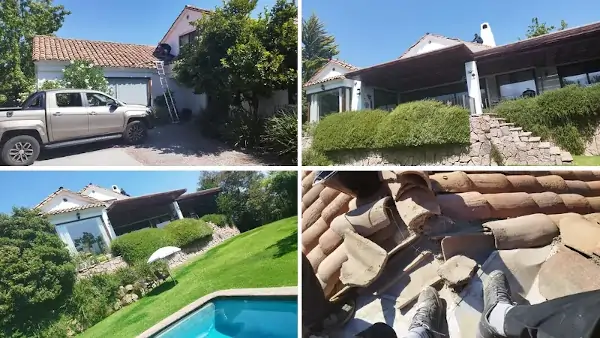Reparación de techo de tejas en Lo Barnechea en vivienda de alto estándar